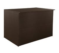 vidaXL Garden Storage Box in Brown - Durable Poly Rattan Outdoor Storage Solution - Easy to Clean and Assemble - Weather- with Protective Liner