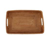 Large Rattan Serving Tray - Versatile Fruit & Dessert Platter for Kitchen & Home - Stylish Storage Solution - Perfect for Entertaining and Daily Use