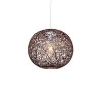 Large Rattan String Ball Pendant Lampshade - (Brown) Light Shade for Bedroom, Living Room Hallway