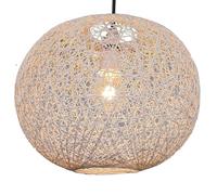 Large Rattan String Ball Pendant Lampshade - (White)