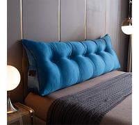 Large Reading Pillow Bed Wedge Headboard Pillows Lumbar Back Support for Sitting Up in Bed/daybed,Blue,Queen