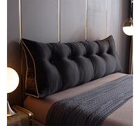 Large Reading Pillow Bed Wedge Headboard Pillows Lumbar Back Support for Sitting Up in Bed/daybed,Black,Queen