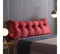 Large Reading Pillow Bed Wedge Headboard Pillows Lumbar Back Support for Sitting Up in Bed/daybed,Red,Queen