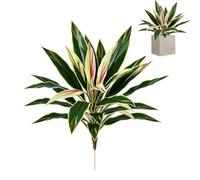 Large Realistic Artificial Boston Fern & Dragon's Blood Tree Plants,UV Resistant Shrubs f Plants, Lifelike Faux Outdoor Fake