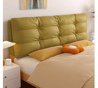 Large Rectangle Headboard Pillow Backrest Solid Color Headboard Upholstered Removable Faux Leather Bolster Home Dorm Daybed Cushion With Removable Cover(Size:No headboard 75"/190cm,Color:Green)