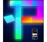 Large Rectangle LED Wall Lights for Gaming Setup, Smart Home Gaming Lights Room Decor Work with Alexa Google Assistant, RGBIC DIY LED Panels APP & Voice Control, Music Sync for Bedroom TV, 10 Pack