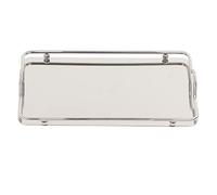 Large Rectangle Tray, 34.5x19.5x6cm/13.58x7.68x2.36in Stainless Steel Large Serving Tray Reusable Home Living Room Commercial Dishes Platters for Coffee Water Cups Fruit