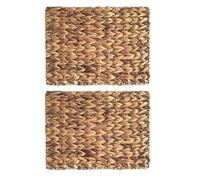 Large Rectangle Woven Placemats, 30 x 40cm 2 Pack Natural Water Hyacinth Kitchen Dinning Table Mats, Rustic Boho Heat Resistant Braided Farmhouse Placemats(Water Hyacinth(30 x 40cm)-Rectangle-2Pack)