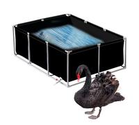 Large Rectangular Aquaculture Water Tank 3x1x0.9m - Temporary Fish Holding Pool for Koi, Turtles, and Aquatic Life - Water Storage Cistern (Black)