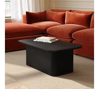 Large Rectangular Black Wooden Coffee Table With Storage - Ari