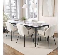 Large Marble Ceramic Extendable Dining Table - Seats 6 - 8 - Camilla
