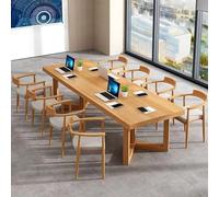 Large Rectangular Conference Table with Solid Wood Legs Seats 4-8 Ideal for Office Meetings Design Easy Assembly Modern Conference Room Furniture
