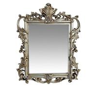 Large Rectangular Decorative Wall Mirror - Ornate Baroque Frame - Traditional Antique Design for Vanity, Bedroom, or Bathroom - Aged Luxury Style, 33x26 Inches