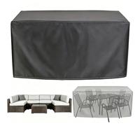 Large Rectangular Garden Furniture Cover, Waterproof Oxford Fabric 420D, Drawstring Adjustable Hem, for Patio Tables, Chairs, Sofas and Outdoor Sets (C 123x61x72cm)