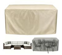 Large Rectangular Garden Furniture Cover, Waterproof Oxford Fabric 420D, Drawstring Adjustable Hem, for Patio Tables, Chairs, Sofas and Outdoor Sets (A 123x61x72cm)
