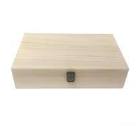 Large Rectangular Pine Wood Storage Box with Lid for Home Organization, Gifts, and Rustic Decor - Sustainable Natural Finish