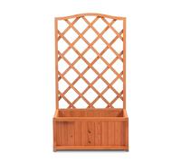 Large Rectangular Planter Box with Trellis - Raised Wooden Planter for Garden Outdoor PClimbing Plants Flower Raised Bed Wooden Planters for Flowers Herbs & Vegetables