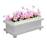 Large Rectangular Resin Planters Outdoor Garden Planter Box Planting Raise Bed Plants Flowers Pot for Indoor Outdoor