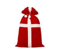 Large Red Christmas Sack | Velvet Santa Gift Bag with Drawstring Closure | Festive Storage for Holiday Presents Xmas Gifts, Toys & Cards (White, 50cmx70cm)