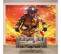 Large Red Flame Firefighter 3D Wallpaper Luxury Home Dining Decor Paste Sofa Living Room The Wall for Bedroom Mural-250cm×170cm