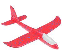 Large Red Foam Glider Plane for Kids - 47cm Slot Together Polystyrene Stunt Glider with Loop the Loop Mode - Hand Throw Flying Aeroplane Toy with Stickers - Outdoor Garden Games Fun Boys Girls Age 5+