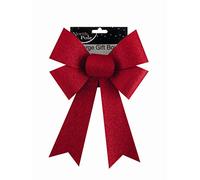 Large Red Glitter Gift Bow Ideal Christmas Decorations Wrapping Hampers