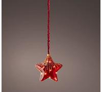 Large Red LED Christmas Star Rope Light 15 Micro LEDs In 20cm Red Mirrored Star