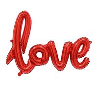 Large Red LOVE Foil Balloons Banner,42 Inch Mylar Foil Letters Balloons Reusable for Wedding Bridal Shower Anniversary Engagement Mothers' Day Party Decorations Supplies