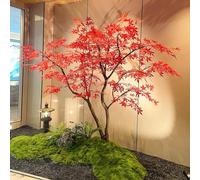 Large Red Maple Faux Tree Realistic Japanese Artificial Maple Trees Gorgeous Simulation Landscape Tree Landscape Trees for Living Room Shopping Mall DIY Hotel Wedding Decor(1.2mx1m)