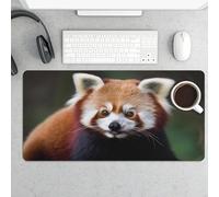 Large Red Panda Desk Mat 24x12 Inch Waterproof Non-Slip Rubber Desk Pad for Office Home Gaming Remote Work Foldable Portable Mousepad for Keyboard Laptop Desktop Accessories