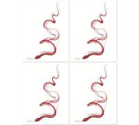 Large Red Snake Tattoo Sticker For Waist, Waterproof, Long-Lasting, Disposable. 9 * 20cm