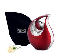 Large Red Teardrop Urn for Human Ashes Male - Earns for Adult Men and Women - Cremation Urns for Ash, Funeral/Burial Urns, Decorative and Unique Keepsake ERN, Heart Urn, 2.5 LTR Volume