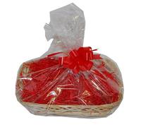 Large Red Wicker Christmas Hamper Gift Wrap DIY Kit Shredded Paper Ribbon Bow 300mm x 230mm x 50mm