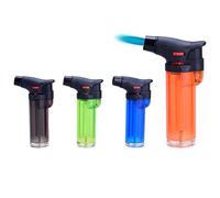 Large Refillable Windproof Jet Blue Flame Angled Blowtorch Turbo Lighter & Tigerbox Matches