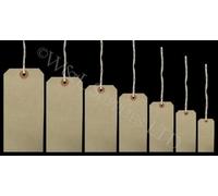 Large Reinforced Buff Brown Strung Tags Luggage Labels 96mm x 48mm - Durable, Versatile, and Reliable (Pack of 100)