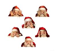 Large Removable 3D Santa Claus Christmas Wall Stickers for Seasonal For Decor, Xmas Wall Art for Various Smooth Surfaces