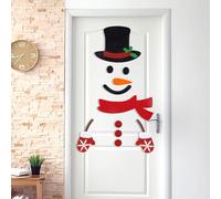 Large Removable Snowman Wall & Door Stickers - Christmas Window Decals & Refrigerator Decor