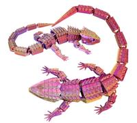 Large Reptile Colour Changing Fidget Toys, Colour-Changing Fidget Toy Set Stress Relief Lizard - Calming Gift Idea for Imagination, Play & Entertainment, Home Decor(30cm Purple Gold)