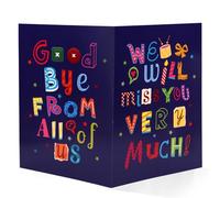 Large Resignation Goodbye Card, 40x27cm/15.74x10.63 Inch Jumbo Greeting Card Farewell with Envelope Oversized Farewell Cards for Colleague Boss Teacher Coach (Purple)