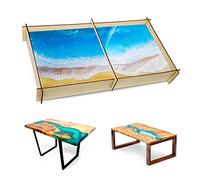 Large Resin Molds Silicone, 24" x 11.8" Rectangle Epoxy Resin Molds, Tray Epoxy Mold Silicone with Wooden Frame for Charcuterie Board, River Resin Coffee Table, DIY Art Home Decoration…