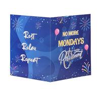 Large Retirement Card, 11x17.3in Jumbo Happy Farewell Greeting Signature Guest Book Oversized Going Away Card Giant No More Mondays Big Goodbye for Coworker Huge Colleague Leaving Gift Party Supplies