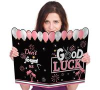 Large Retirement Card, Farewell Greeting Card with Envelope Happy Retirement Party Decorations Leaving Card Jumbo Retired Guest Book Gift for Coworkers Friends (Pink Black)