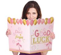 Large Retirement Card, Farewell Greeting Card with Envelope Happy Retirement Party Decorations Leaving Card Jumbo Retired Guest Book Gift for Coworkers Friends (Pink Gold)