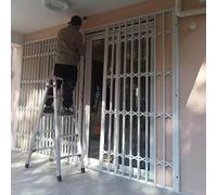 Large Retractable Locking Window Grille Easy to Assemble, Window Net Sliding Gate for Apartment/Basement, Horizontal Sliding Window Stoppers(W130xH150cm/51x59in)