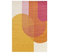 Large Retro Geometric Orange Rug - 290 x 200 cm - Muse