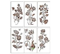 Large Reusable Floral Stencil Set for Garden Fence and Wall Painting DIY Decoration Craft Projects with Sunflower Pattern Design (White, 30X20cm)