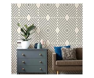 Large Reusable Geometric Wall Stencil 40cmX53cm Reusable Plastic Minimalist Painting Stencil for DIY Accent Wall, Furniture Home Decor, Continuous Line Pattern Template