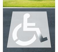 Large Reusable Silicone Stencil for Parking Lots, Garages and Sidewalk Markings with Disabled Symbol