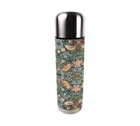 Large Reusable Strawberry Thief Thermal Flask - William Morris 750ml Stainless Steel Insulated Drinks Bottle Gift, Blue