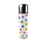 Large Reusable Thermal Flask - Multicoloured 750ml Stainless Steel Insulated Drinks Bottle Gift, Polka Dots